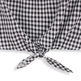 <img src="Black-White-Gingham-Ruffle-Yoke-Knot-Hem-Tank.jpg" alt="Black White Gingham Ruffle-Yoke Knot-Hem Tank" loading="lazy">