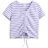<img src="White-Purple-Stripe-Tie-Front-V-Neck-Tee.jpg" alt="White Purple Stripe Tie-Front V-Neck Tee" loading="lazy">