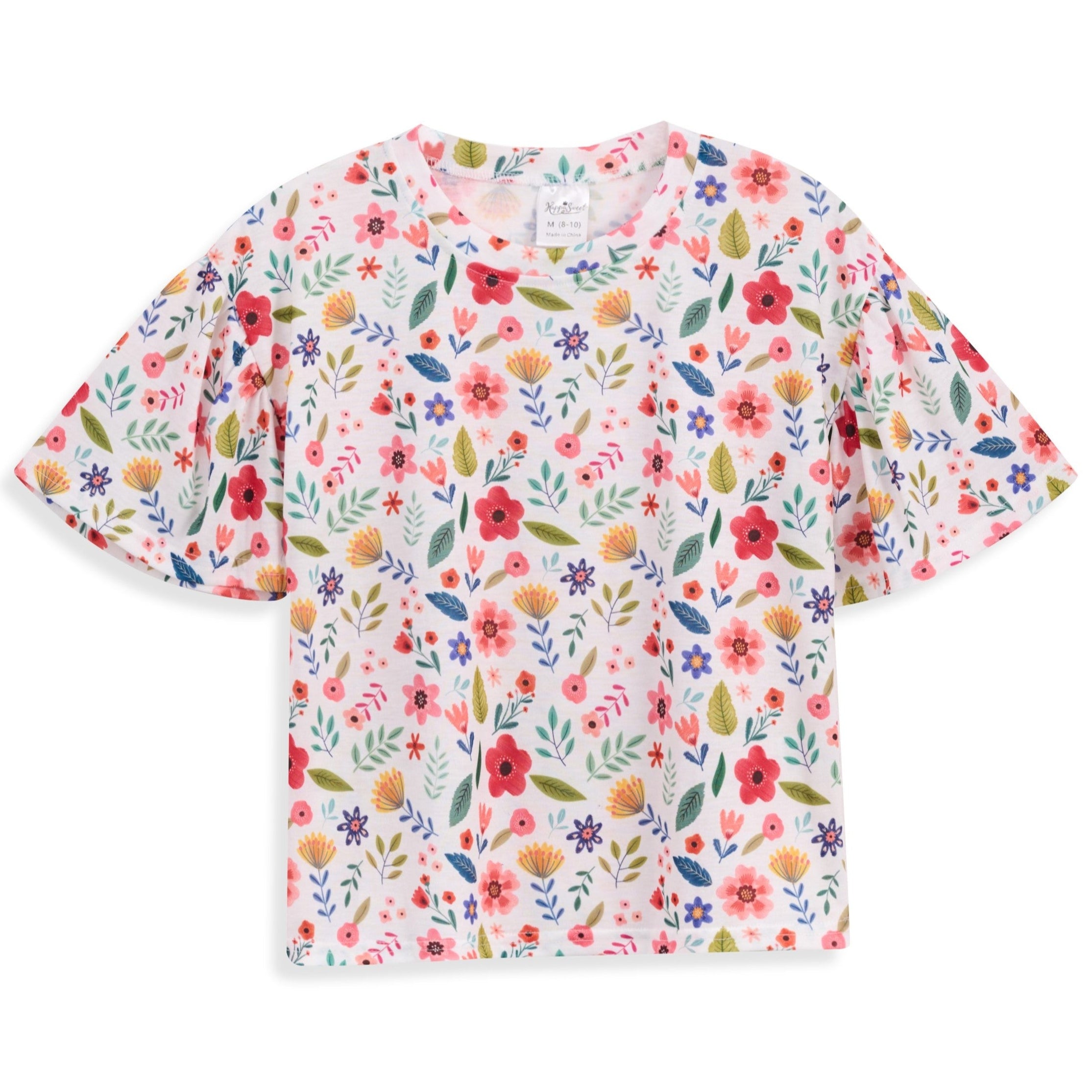 <img src="Pink-Blue-Floral-Short-Bell-Sleeve-Crewneck-Top.jpg" alt="Pink Blue Floral Short Bell-Sleeve Crewneck Top" loading="lazy">