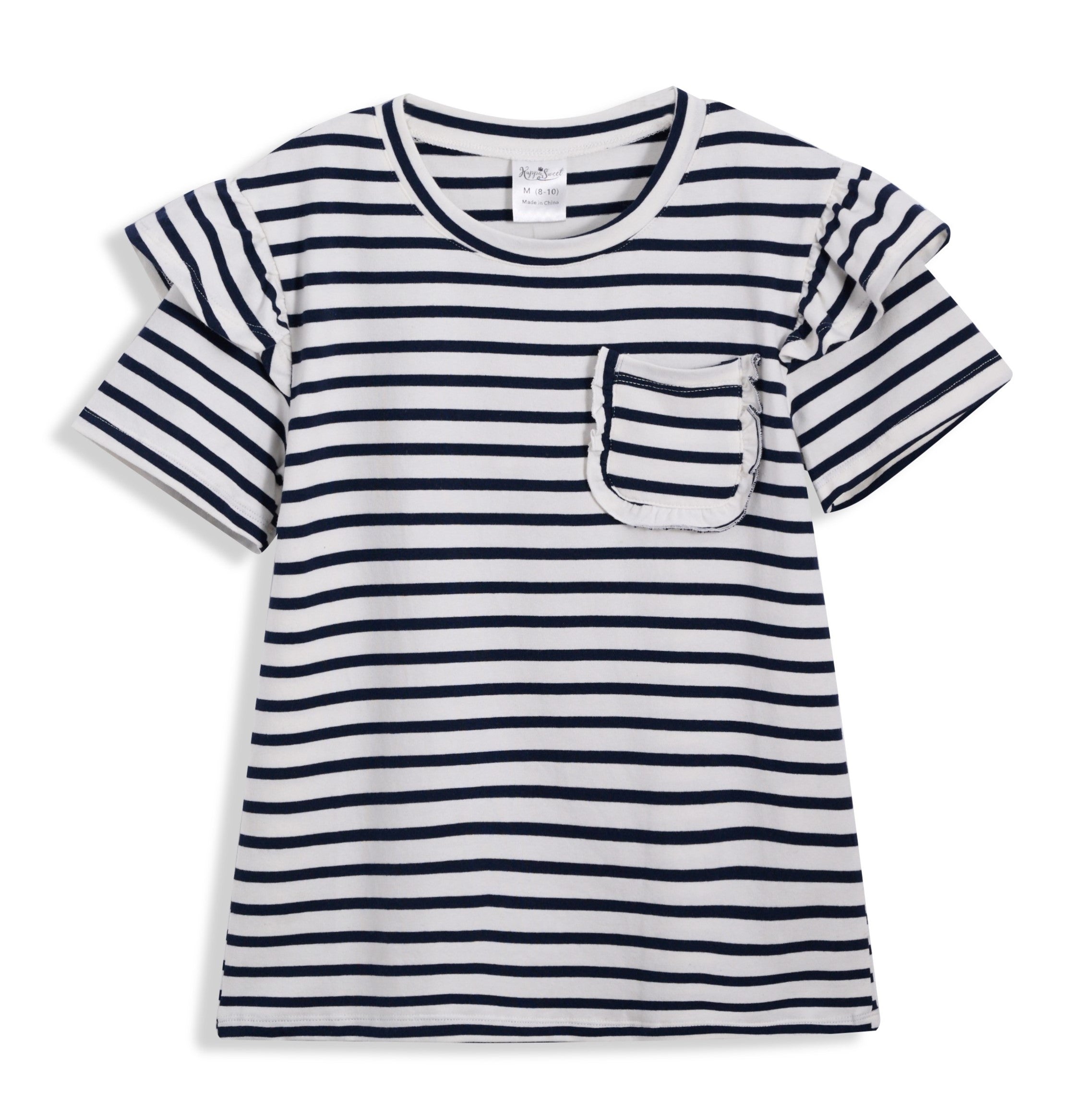 <img src="Black-White-Stripe-Pocket-Flutter-Sleeve-Top.jpg" alt="Black White Stripe Pocket Flutter-Sleeve Top" loading="lazy">