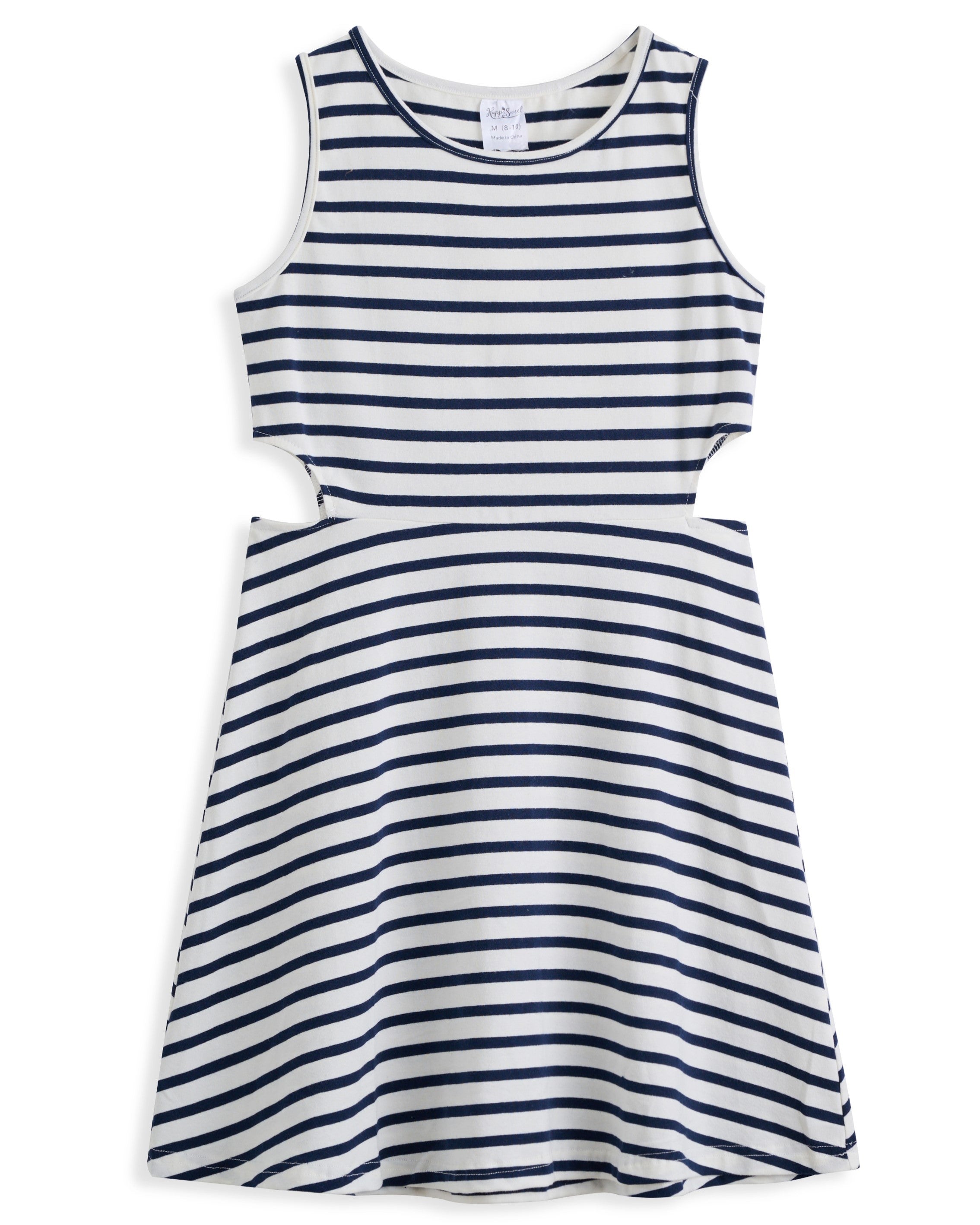 <img src="White-Navy-Stripe-Cut-Out-A-Line-Dress.jpg" alt="White Navy Stripe Cut-Out A-Line Dress" loading="lazy">