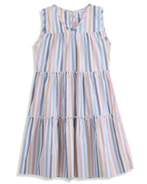 <img src="Blue-Rainbow-Stripe-Tiered-Sleeveless-V-Neck-Dress.jpg" alt="Blue Rainbow Stripe Tiered Sleeveless V-Neck Dress" loading="lazy">
