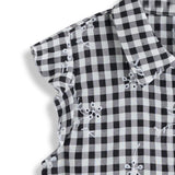 <img src="Black-White-Gingham-Floral-Embroidered-Flutter-Sleeve-Shirt-Dress.jpg" alt="Black White Gingham Floral Embroidered Flutter-Sleeve Shirt Dress" loading="lazy">