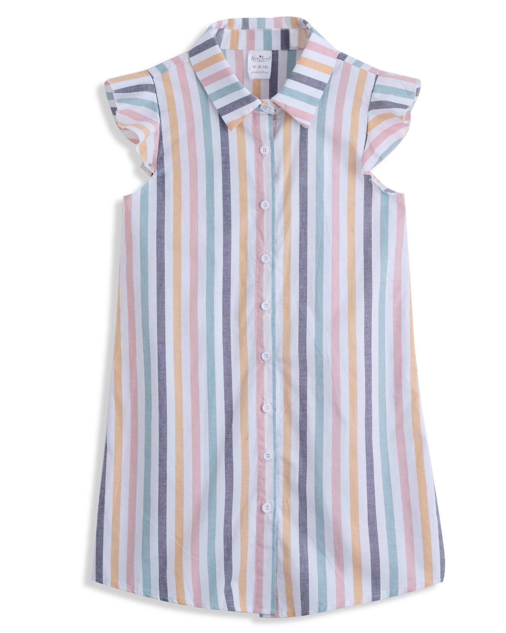 <img src="Blue-Rainbow-Stripe-Flutter-Sleeve-Shirt-Dress.jpg" alt="Blue Rainbow Stripe Flutter Sleeve Shirt Dress" loading="lazy">