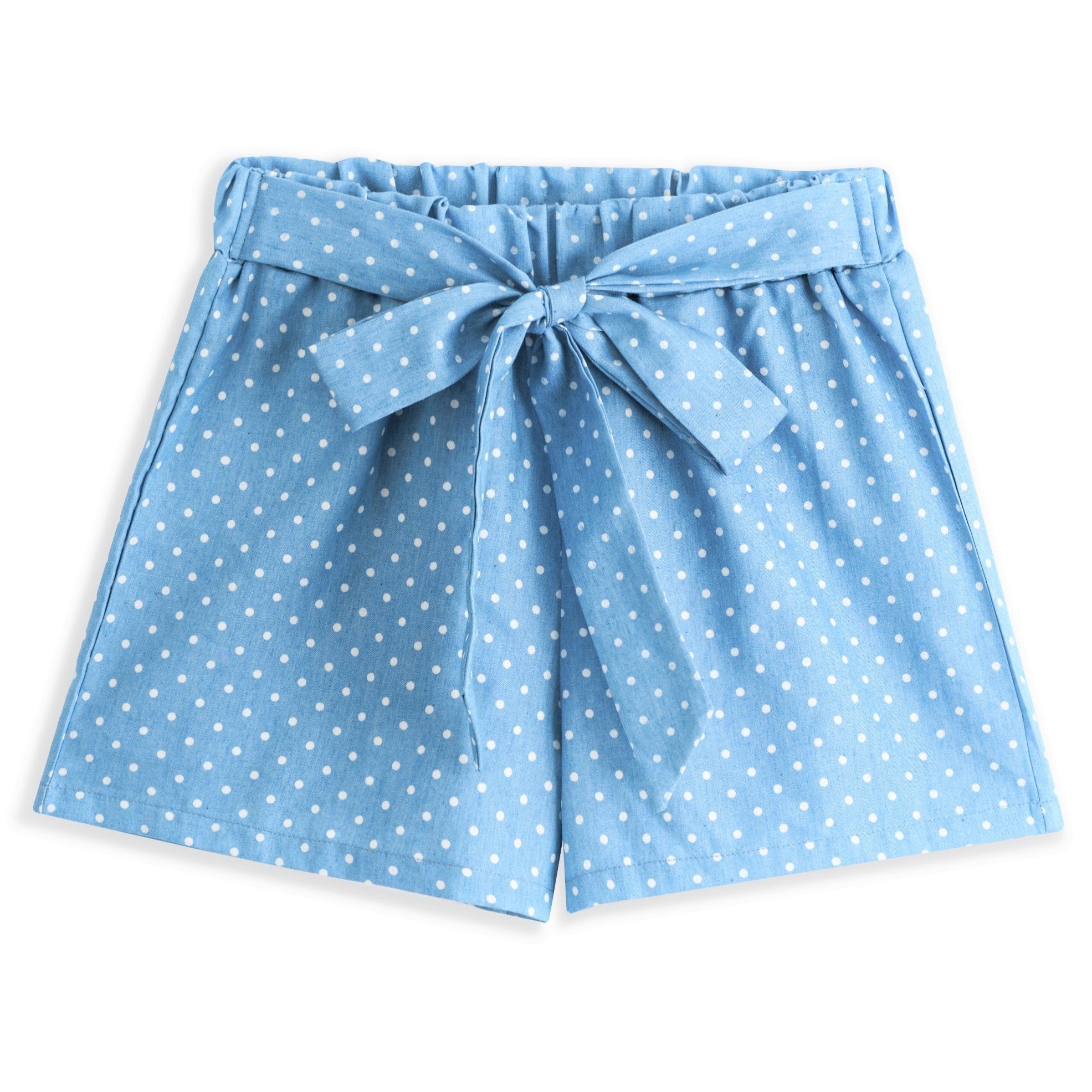 <img src="Light-Denim-White-Dot-Tie-Front-Shorts.jpg" alt="Light Denim White Dot Tie Front Shorts" loading="lazy">