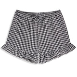 <img src="Black-White-Gingham-Ruffle-Hem-Shorts.jpg" alt="Black White Gingham Ruffle-Hem Shorts" loading="lazy">