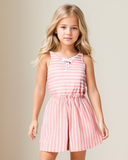 <img src="White-Pink-Stripe-Tie-Front-Sleeveless-Romper.jpg" alt="White Pink Stripe Tie-Front Sleeveless Romper" loading="lazy">