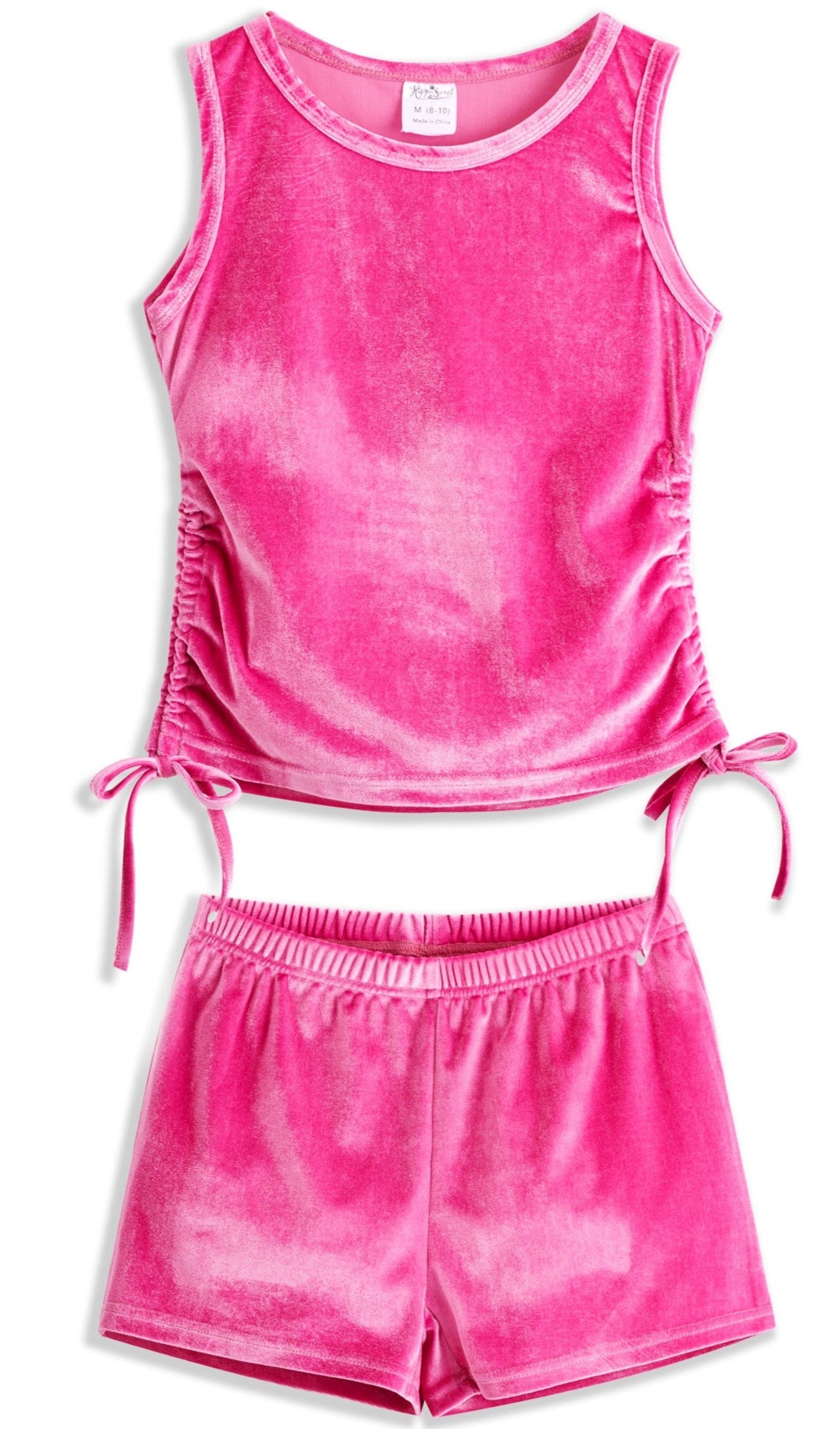 <img src="Rose-Velvet-Side-Tie-Sleeveless-Top-Shorts.jpg" alt="Rose Velvet Side Tie Sleeveless Top Shorts" loading="lazy">