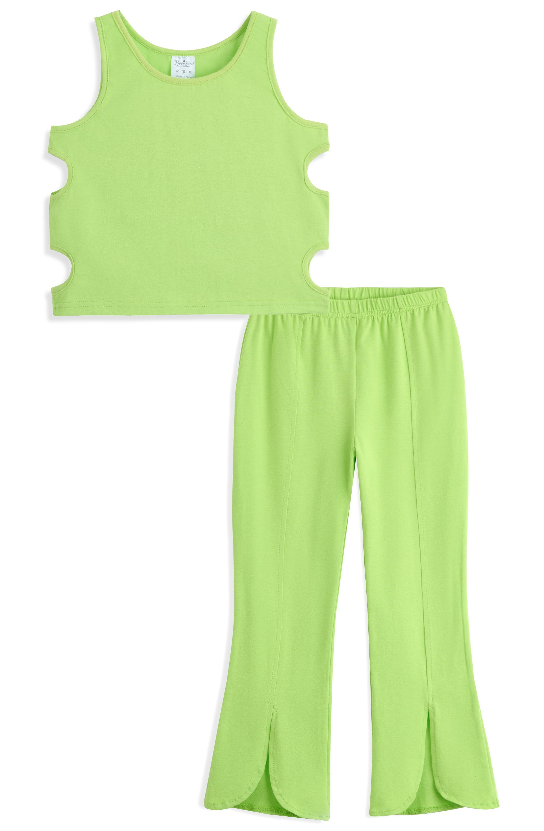 <img src="Lime-Green-Cut-out-Tank-Split-Hem-Flare-Pants.jpg" alt="Lime Green Cut out Tank Split Hem Flare Pants" loading="lazy">