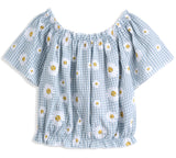 <img src="Blue-White-Gingham-Daisy-Gathered-Crop-Top-Shorts.jpg" alt="Blue White Gingham Daisy Gathered Crop Top Shorts" loading="lazy">