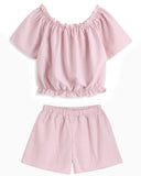 <img src="Pink-White-Gingham-Gathered-Crop-Top-Shorts.jpg" alt="Pink White Gingham Gathered Crop Top Shorts" loading="lazy">