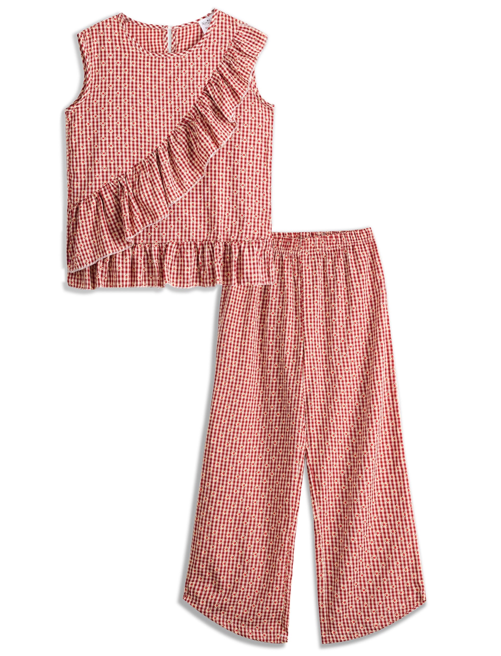 <img src="Red-White-Daisy-Ruffle-Sleeveless-Top-Pants.jpg" alt="Red White Daisy Ruffle Sleeveless Top Pants" loading="lazy">