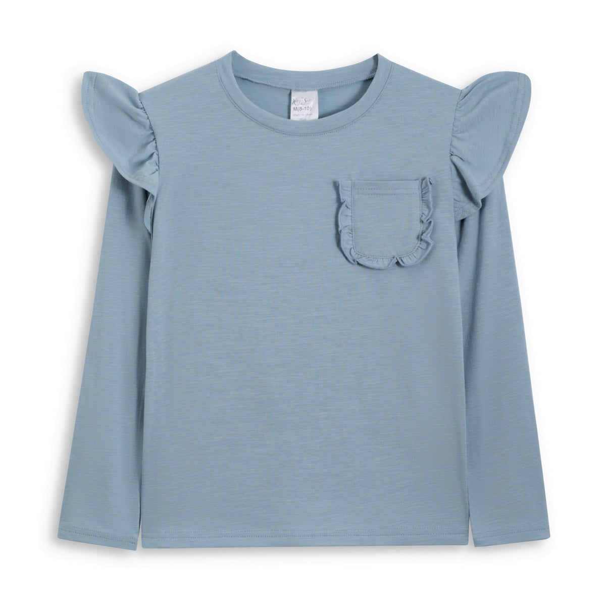 <img src="Light-Blue-Ruffle-Accent-Pocket-Long-Sleeve-Top.jpg" alt="Light Blue Ruffle Accent Pocket Long-Sleeve Top" loading="lazy">