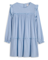 <img src="Blue-Tiered-Ruffle-Sleeve-Shift-Dress.jpg" alt="Blue Tiered Ruffle Sleeve Shift Dress" loading="lazy">
