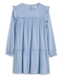 <img src="Blue-Tiered-Ruffle-Sleeve-Shift-Dress.jpg" alt="Blue Tiered Ruffle Sleeve Shift Dress" loading="lazy">