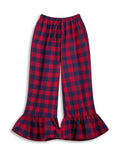 <img src="Navy-Red-Check-Ruffle-Hem-Flare-Pants-.jpg" alt="Navy Red Check Ruffle-Hem Flare Pants-" loading="lazy">