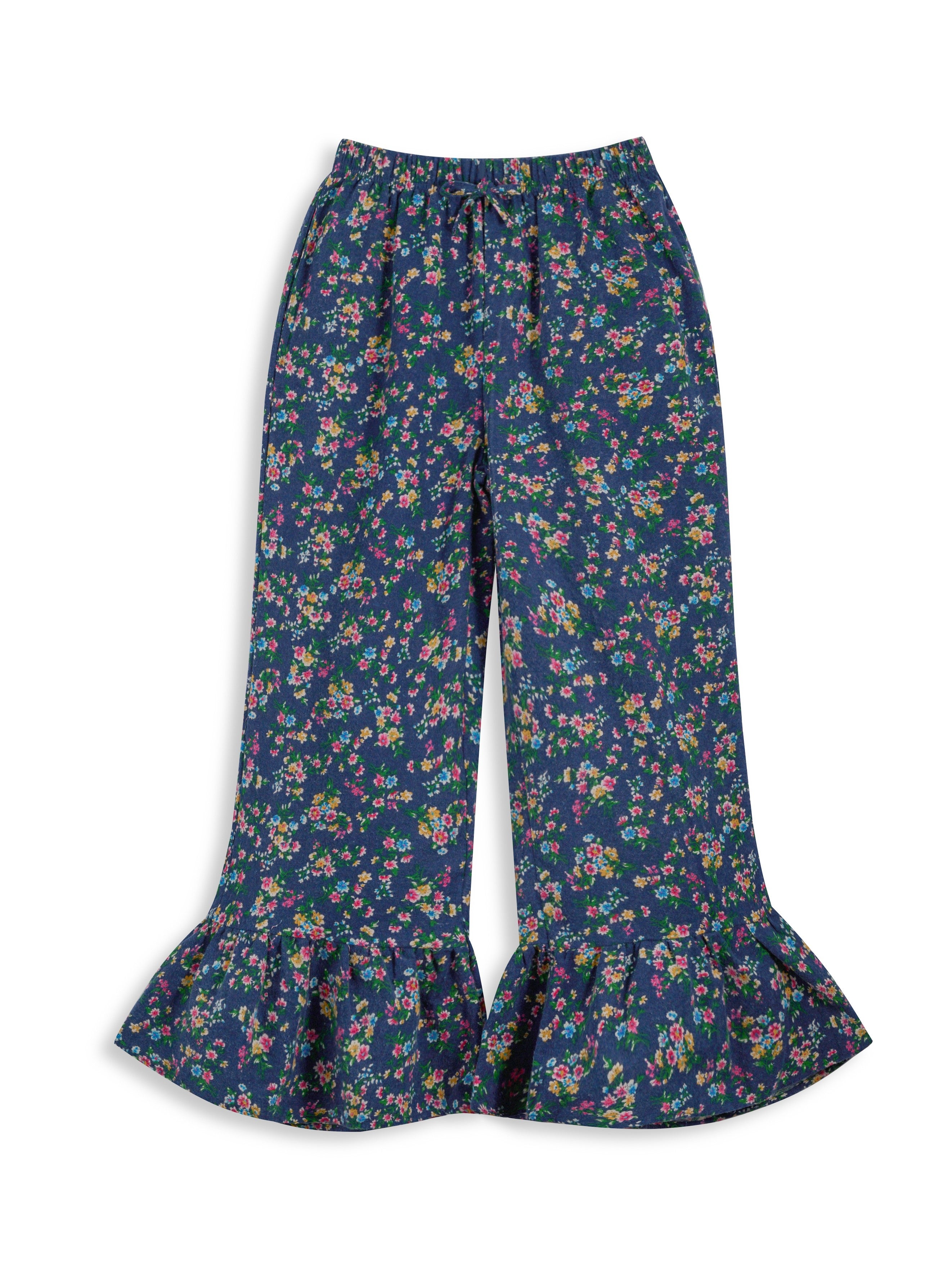<img src="Blue-Pink-Floral-Ruffle-Hem-Flare-Pants.jpg" alt="Blue Pink Floral Ruffle Hem Flare Pants" loading="lazy">