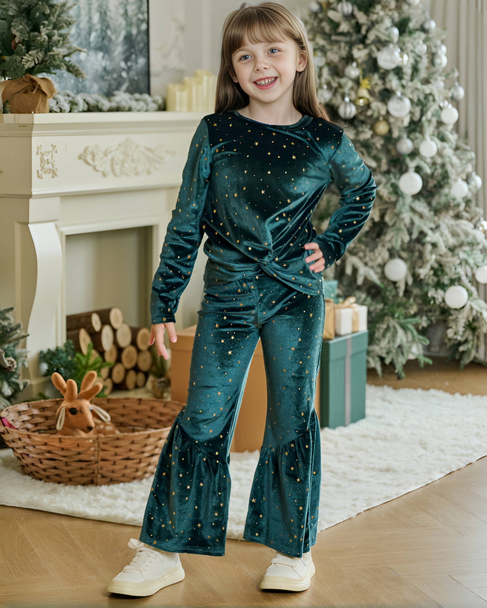<img src="Dark-Green-Gold-Star-Velvet-Long-Sleeve-Top-Flare-Pants-Set.jpg" alt="Dark Green Gold Star Velvet Long Sleeve Top Flare Pants Set" loading="lazy">