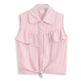 <img src="Pink-White-Stripe-Tie-Hem-Sleeveless-Button-Up-Shirt.jpg" alt="Pink White Stripe Tie-Hem Sleeveless Button-Up Shirt" loading="lazy">