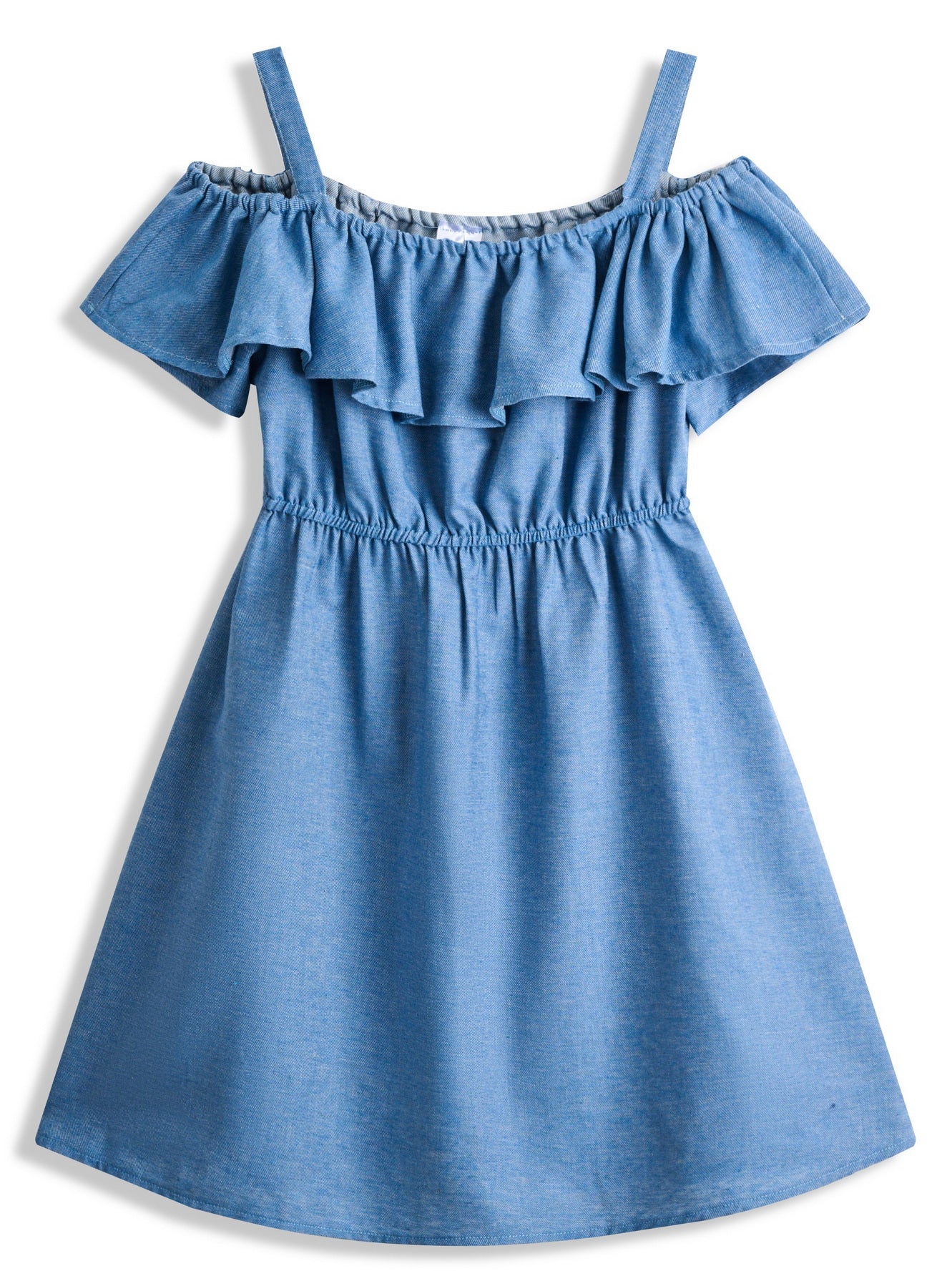 <img src="Blue-Denim-Ruffle-Trim-Off-Shoulder-Shift-Dress.jpg" alt="Blue Denim Ruffle Trim Off Shoulder Shift Dress" loading="lazy">