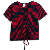 <img src="Red-Navy-Ribbon-Knit-Stripe-Tie-Front-V-Neck-Tee.jpg" alt="Red Navy Ribbon-Knit Stripe Tie-Front V-Neck Tee" loading="lazy">