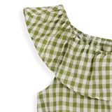 <img src="Green-White-Gingham-Ruffle-Yoke-Knot-Hem-Tank.jpg" alt="Green White Gingham Ruffle Yoke Knot Hem Tank" loading="lazy">
