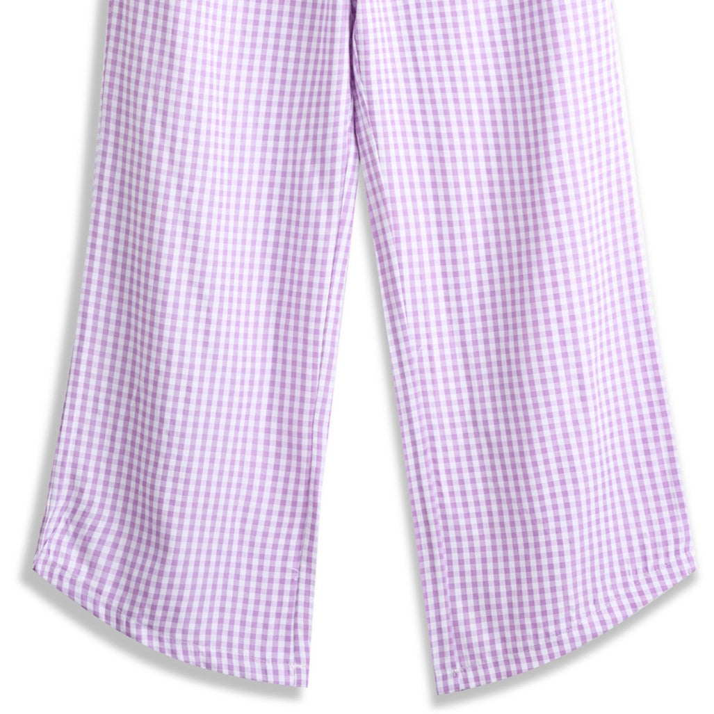 <img src="Purple-White-Gingham-Ruffle-Sleeveless-Top-Pants.jpg" alt="Purple White Gingham Ruffle Sleeveless Top Pants" loading="lazy">